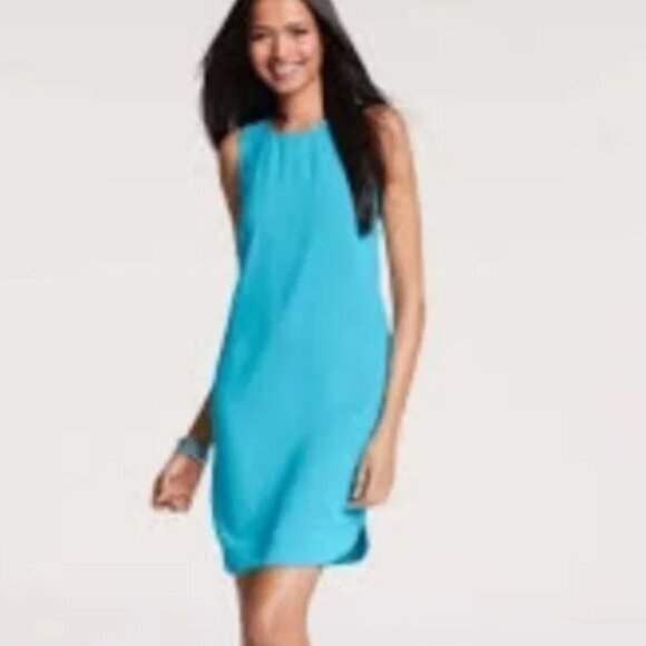 Ann Taylor Dresses & Skirts - Ann Taylor Turquoise Sleeveless Shift Dress Size 6
